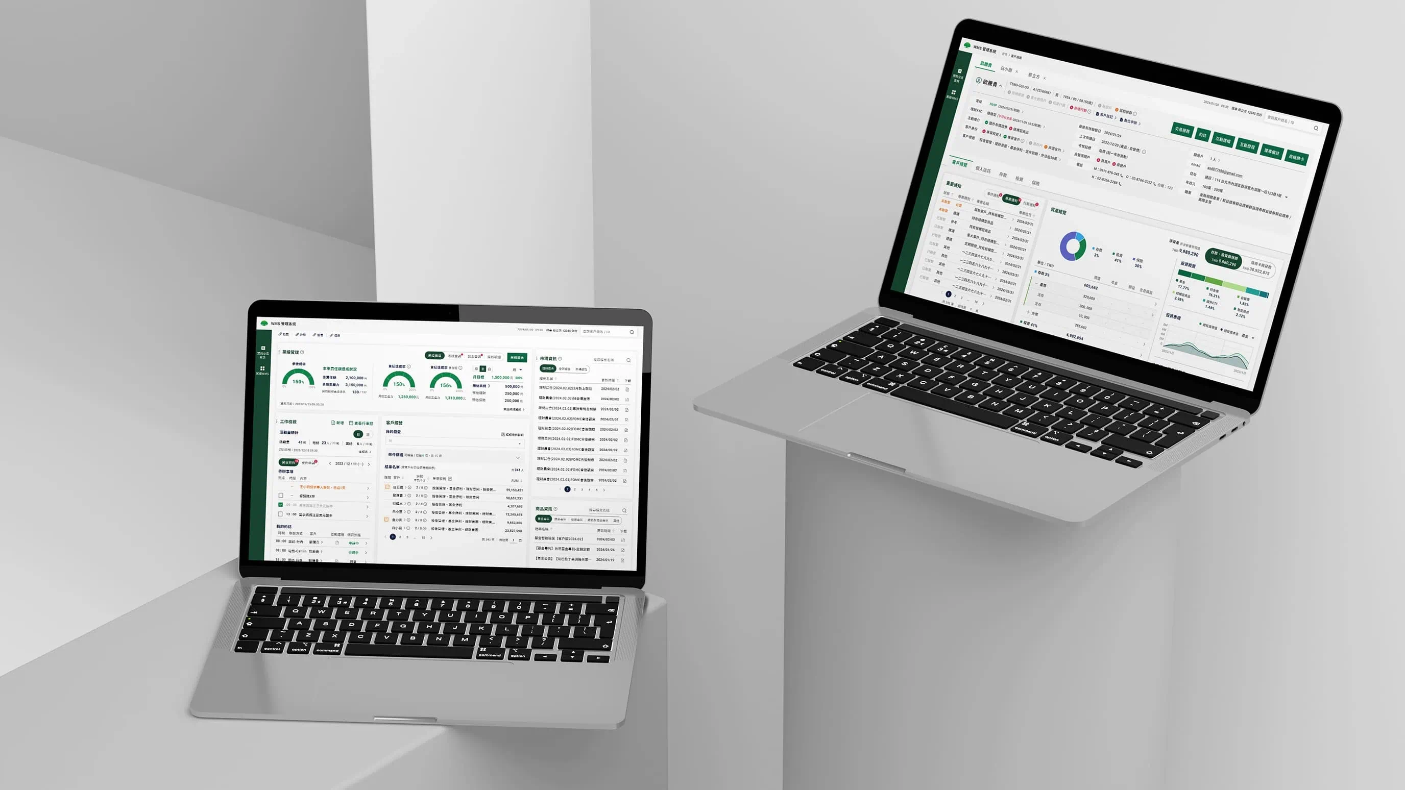 國泰世華財富管理系統介面，展示跨平台的客戶資產管理總覽
