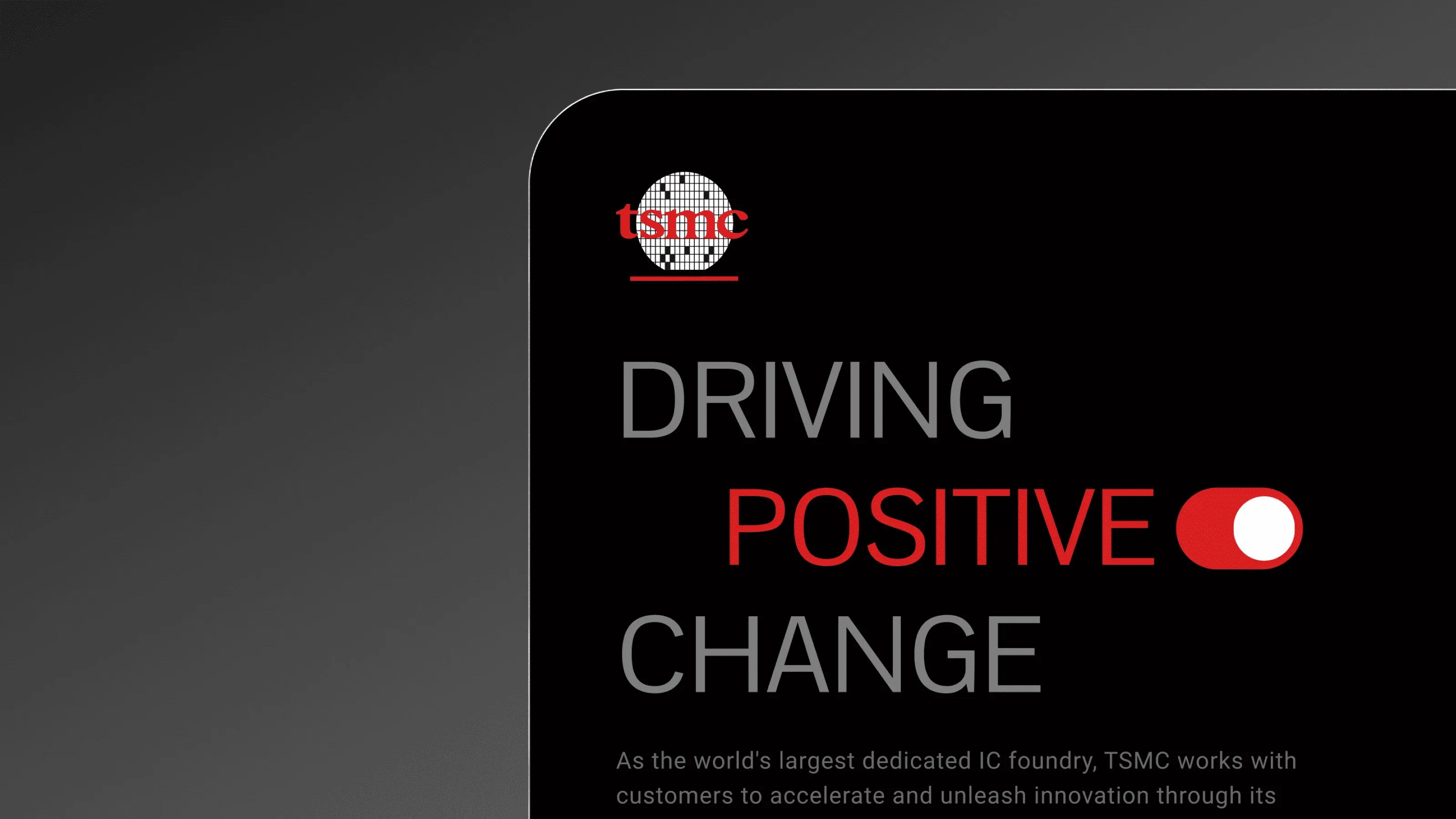 台積電 ESG 企業永續網站介面，展示深色模式與全球永續資訊揭露架構